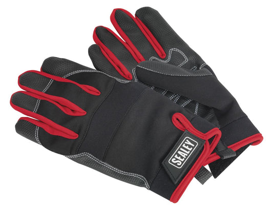 Sealey Mechanic's Gloves Light Palm Tactouch - Large MG798L