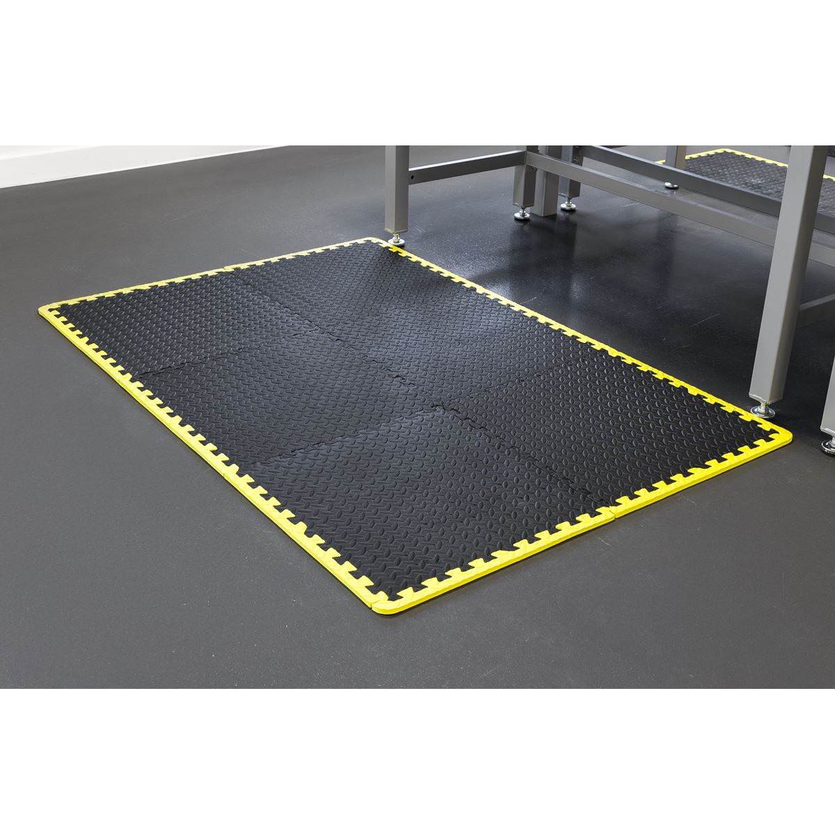 Sealey Interlocking EVA Foam Workshop Mat Set 1240 x 1825mm with Hi-Vis Edges MIC1218Y3