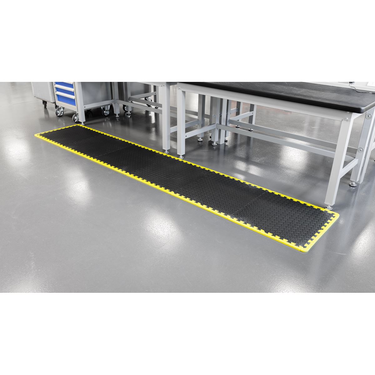 Sealey Interlocking EVA Foam Workshop Mat Set 1240 x 1825mm with Hi-Vis Edges MIC1218Y3