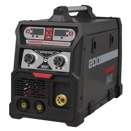 Sealey MIG TIG & MMA ARC STICK Inverter Welder 200A 230V MIG Torch 2.8m MIG200i