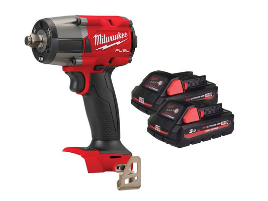 Milwaukee Power Tools M18 FMTIW2F12-502X FUEL™ 1/2in Mid-Torque Impact Wrench 18V 2 x 3.0Ah Li-ion MILM18FMI123