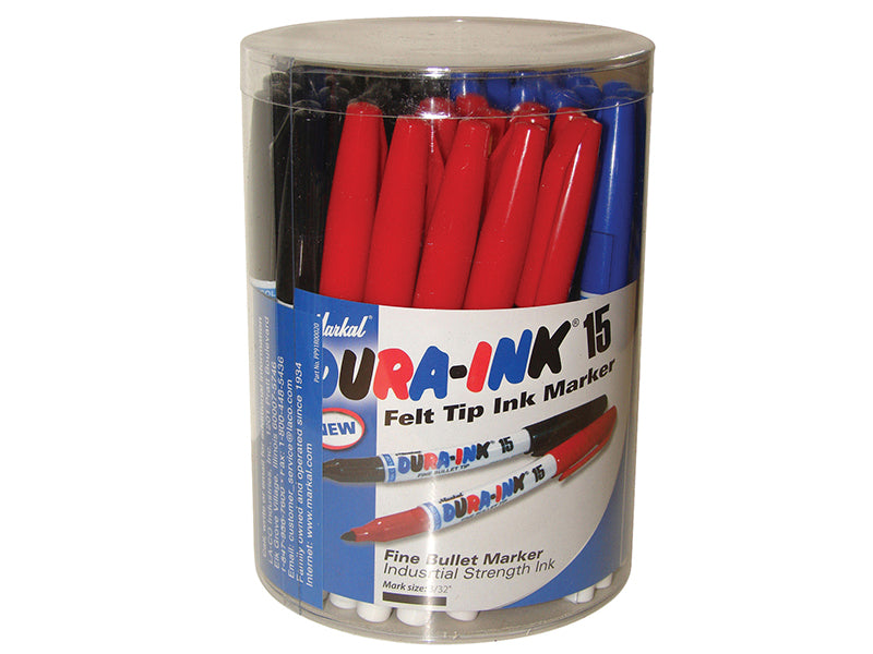 Markal DURA-INK® 15 Fine Tip Marker Mixed Colours (Tub 48) MKL96070