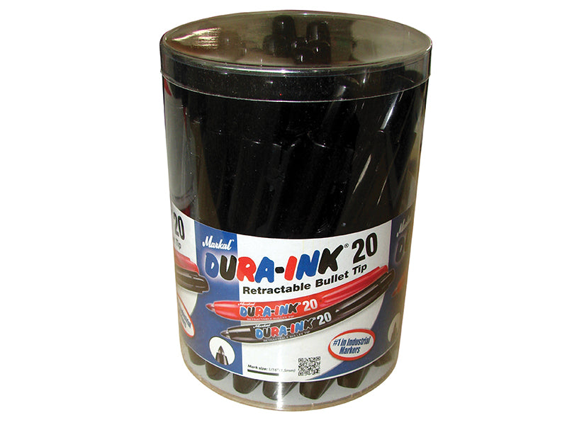 Markal DURA-INK® 20 Retractable Marker - Black (Tub 24) MKL96577