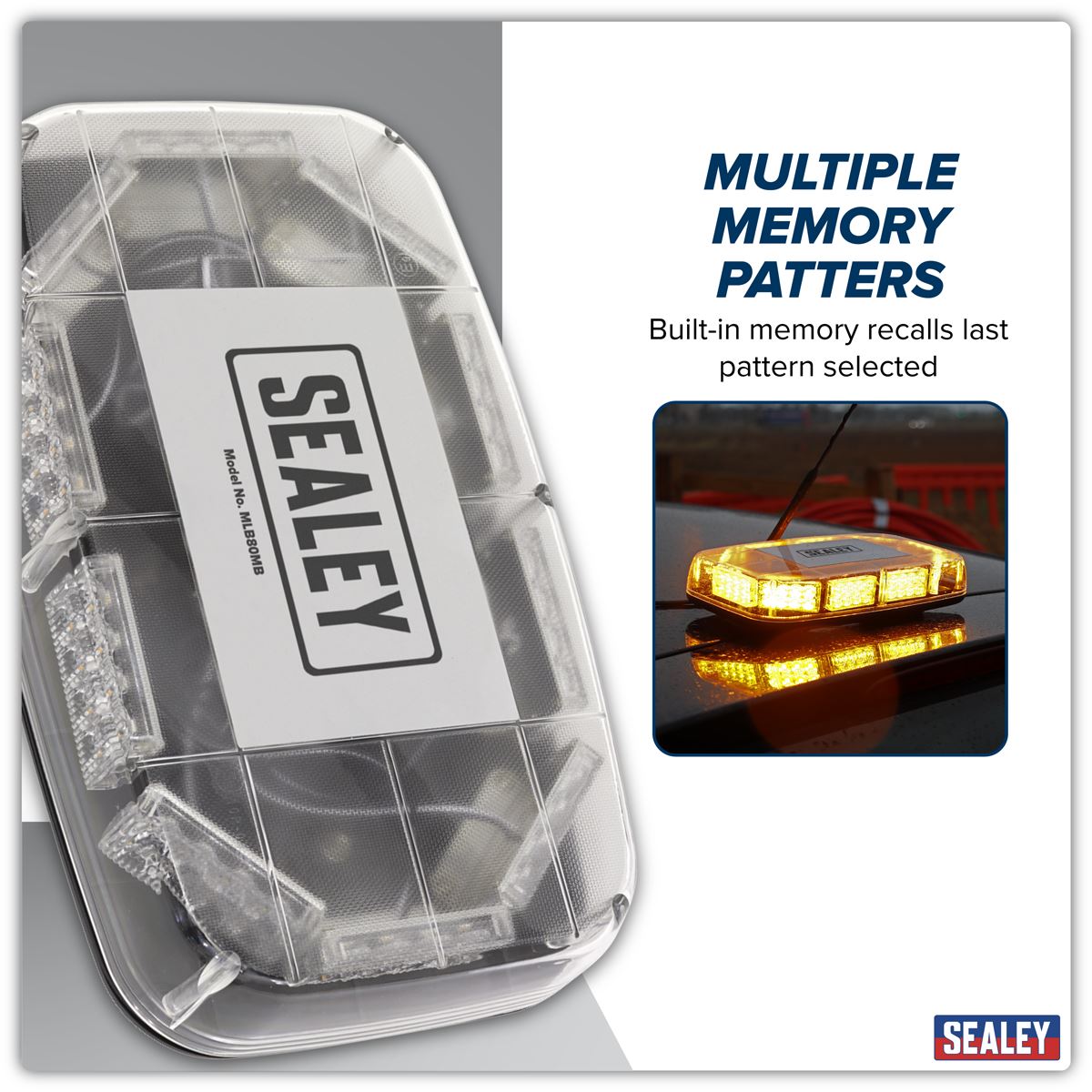 Sealey Mini Light Bar 50W SMD LED 12/24V Magnetic Base MLB80MB