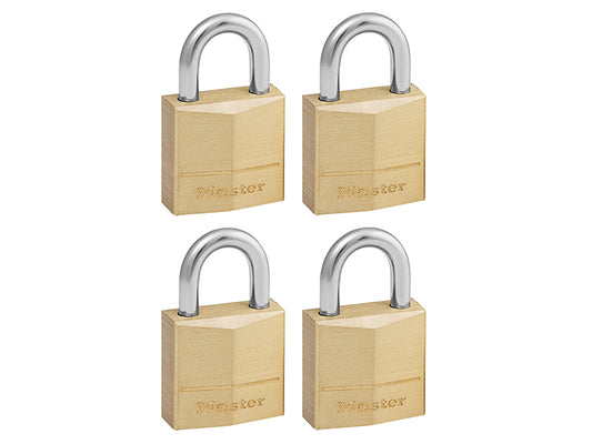 Master Lock Solid Brass 20mm Padlock 3-Pin - Keyed Alike x 4 MLK120Q