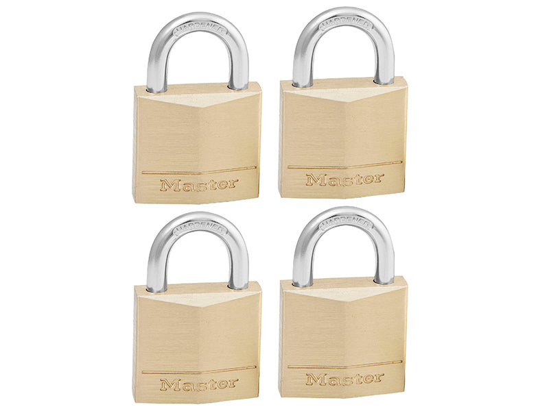 Master Lock Solid Brass 30mm Padlock 4-Pin - Keyed Alike x 4 MLK130Q