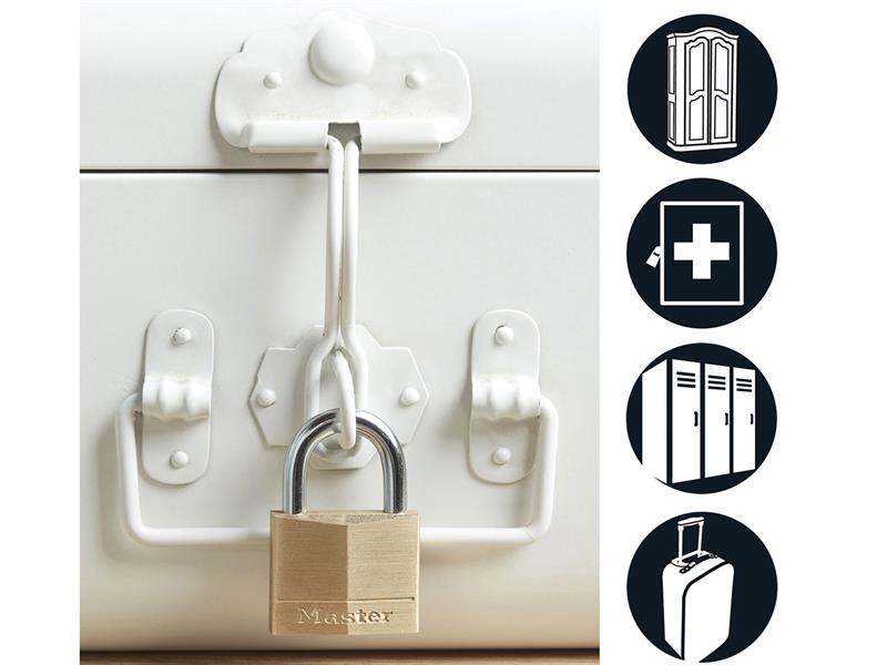 Master Lock Solid Brass 40mm Padlock 4-Pin - Keyed Alike x 2 MLK140T