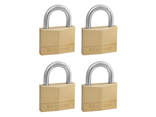 Master Lock Solid Brass 50mm Padlock 5-Pin - Keyed Alike x 4 MLK150Q