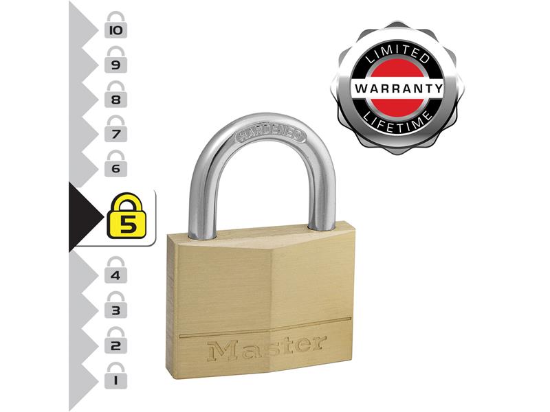 Master Lock Solid Brass 50mm Padlock 5-Pin MLK150