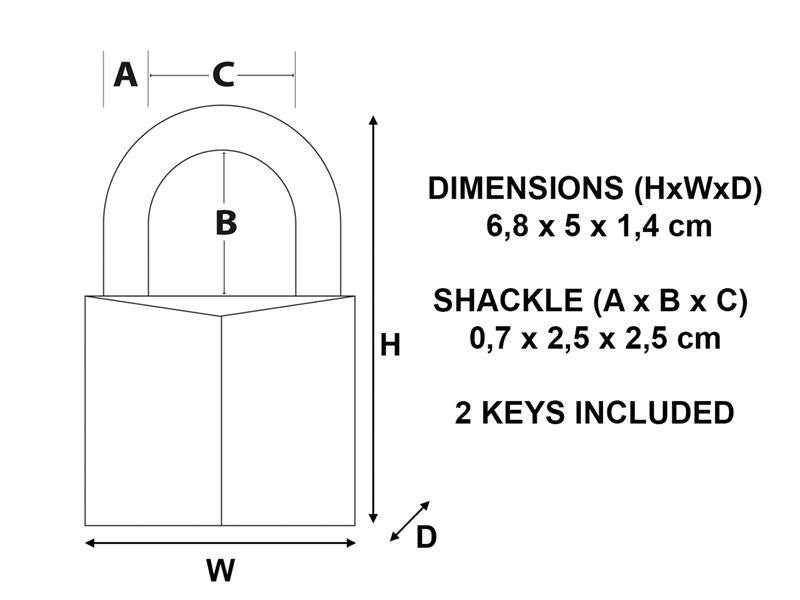 Master Lock Solid Brass 50mm Padlock 5-Pin MLK150