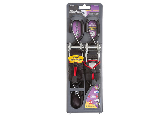 Master Lock Ratchet Tie-Down S-Hooks 4.25m 2 Piece MLK3066E