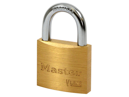 Master Lock V Line Brass 40mm Padlock - Keyed Alike 2341 MLK4140KA1