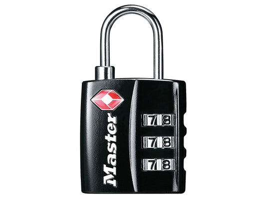 Master Lock TSA 3-Digit Combination Black Finish 30mm Padlock MLK4680BLK