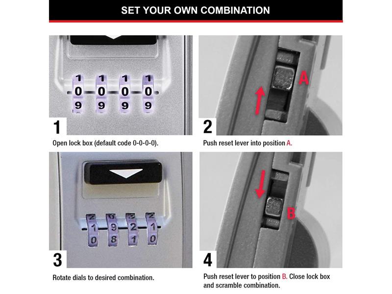 Master Lock 5425E Light Up Dial Select Access® Wall Mounted Key Box MLK5425E
