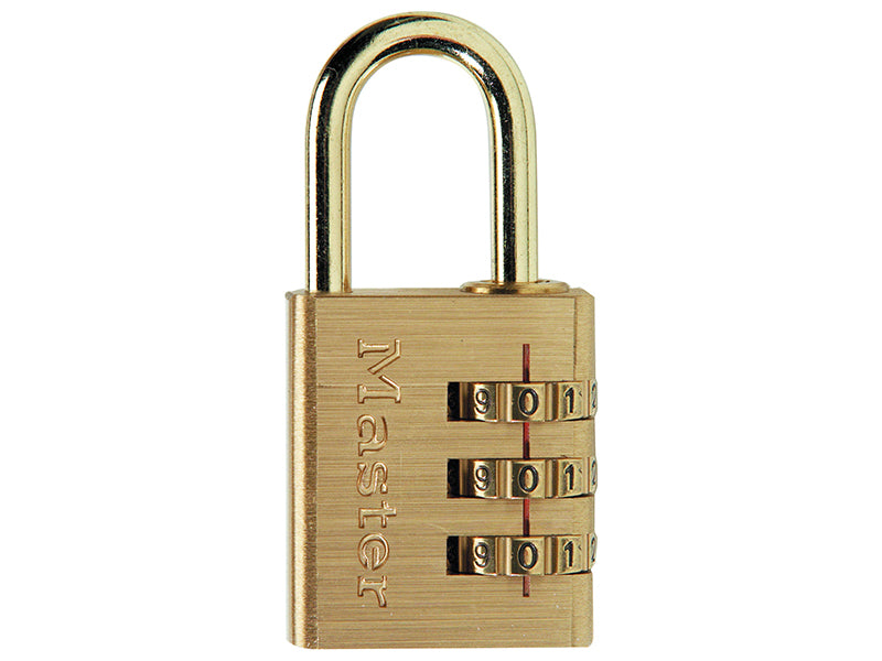 Master Lock Brass Finish 30mm 3-Digit Combination Padlock MLK630