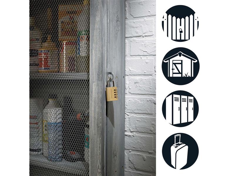 Master Lock Brass Finish 30mm 3-Digit Combination Padlock MLK630