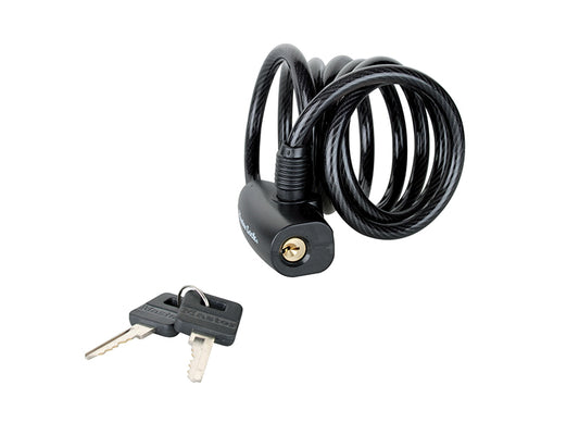 Master Lock Black Self Coiling Keyed Cable 1.8m x 8mm MLK8126E