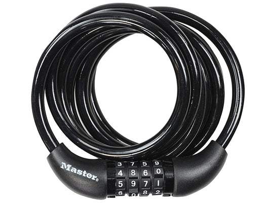 Master Lock Self Coiling Combination Cable 1.8m x 8mm MLK8221E