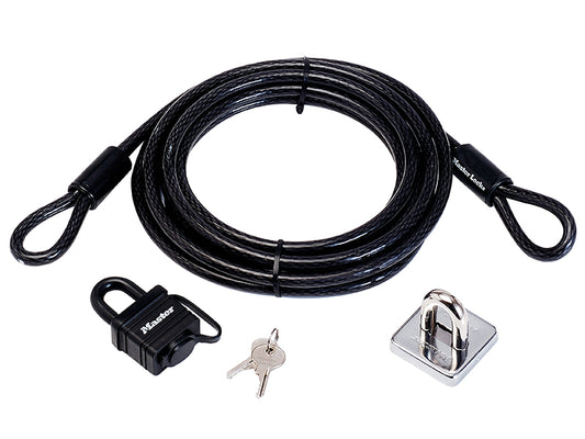 Master Lock Garden Security Kit with Lock Anchor & Cable 4.5m MLK8271E