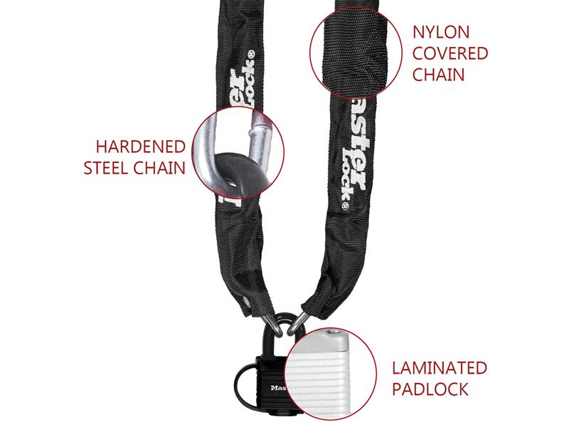 Master Lock Weather Tough 40mm Padlock & Chain 90cm x 6mm MLK8390PRO