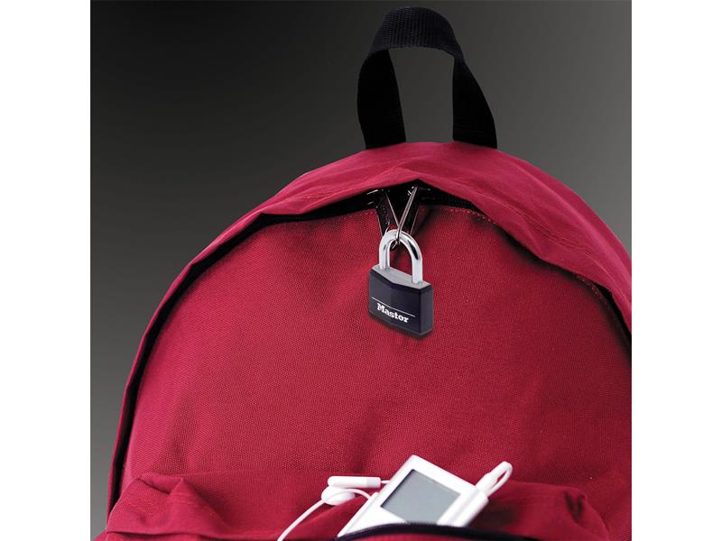 Master Lock Aluminium Black Vinyl Cover 40mm Padlock 4-Pin MLK9140BLK