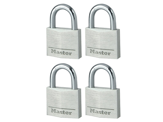 Master Lock Aluminium 40mm Padlock 4-Pin - Keyed Alike x 4 MLK9140Q