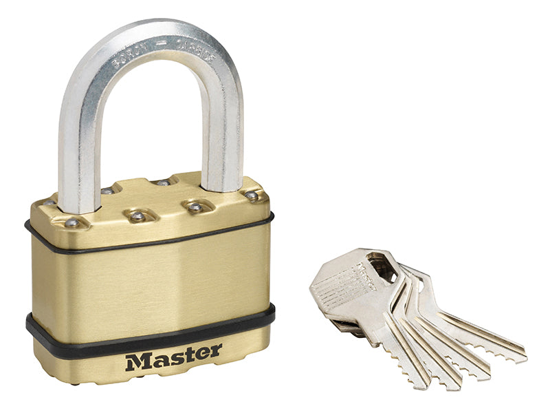 Master Lock Excell™ Brass Finish 64mm Padlock 5-Pin - 38mm Shackle MLKM15BLF