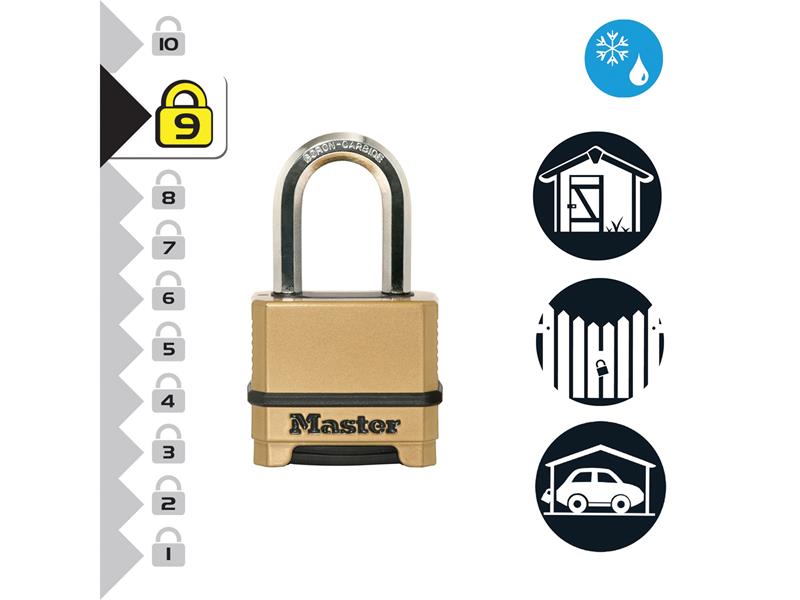 Master Lock Excell™ 4-Digit Combination 50mm Padlock - 38mm Shackle MLKM175LF