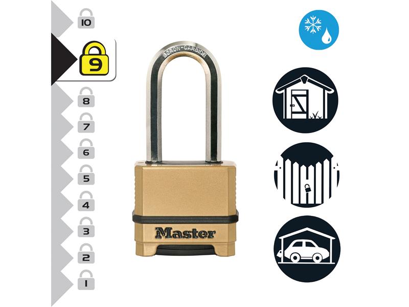 Master Lock Excell™ 4-Digit Combination 50mm Padlock - 51mm Shackle MLKM175LH