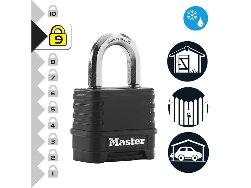 Master Lock Excell™ 4-Digit Black Finish Combination 50mm Padlock MLKM178