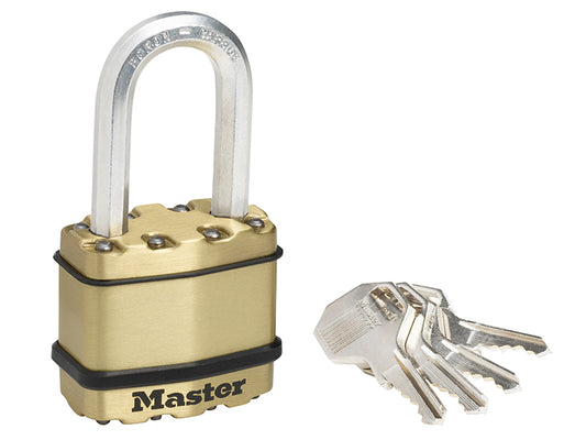 Master Lock Excell™ Brass Finish 45mm Padlock 4-Pin - 38mm Shackle MLKM1BLF