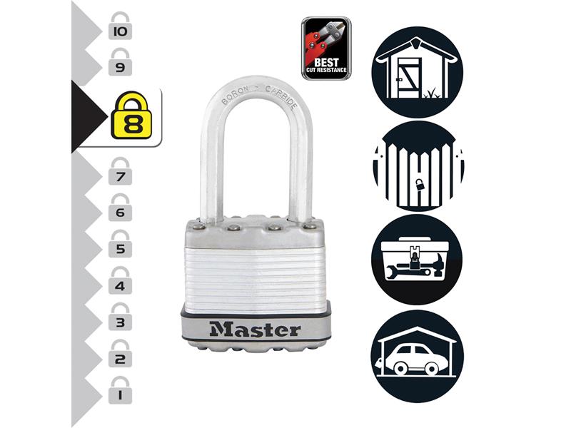 Master Lock Excell™ Laminated Steel 45mm Padlock 4-Pin - 38mm Shackle MLKM1LF