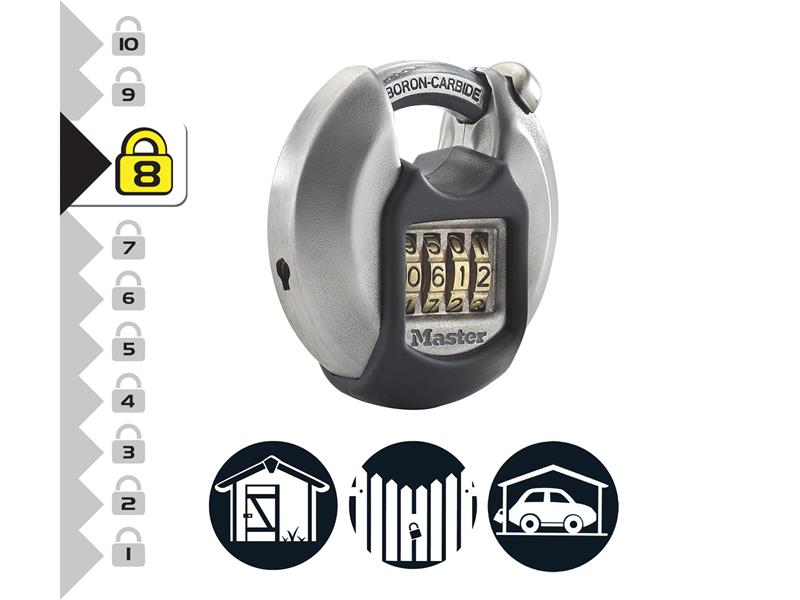 Master Lock Excell™ Discus 4-Digit Combination 70mm Padlock MLKM40NUM