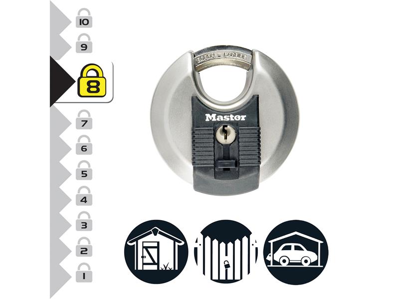 Master Lock Excell™ Stainless Steel Discus 70mm Padlock MLKM40