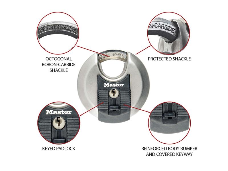 Master Lock Excell™ Stainless Steel Discus 70mm Padlock MLKM40