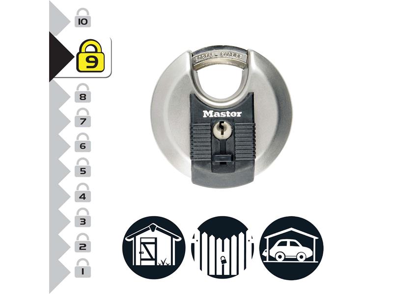 Master Lock Excell™ Stainless Steel Discus 80mm Padlock MLKM50