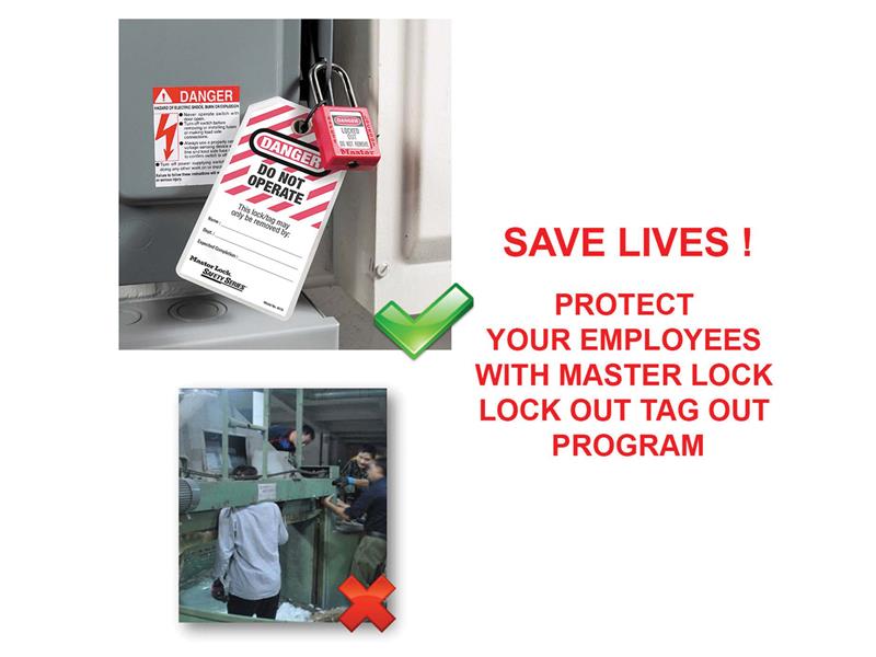 Master Lock Lockout Padlock – 38mm Body & 6mm Composite Nylon Shackle MLKS406RED