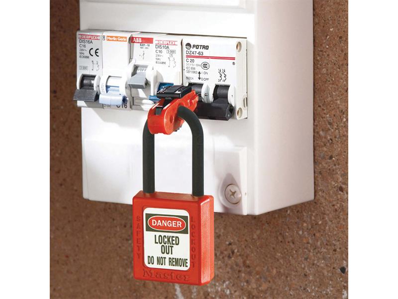 Master Lock Lockout Padlock – 38mm Body & 6mm Composite Nylon Shackle MLKS406RED