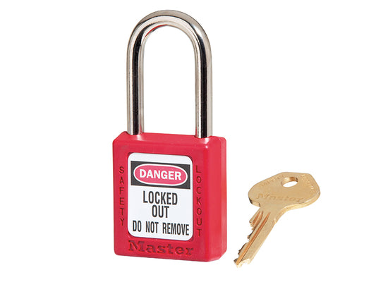 Master Lock Lockout Padlock – 38mm Body & 6mm Hardened Steel Shackle MLKS410RED