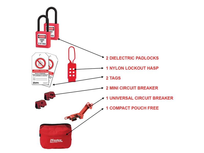 Master Lock Electrical Lockout Kit, 9 Piece MLKSELECKIT