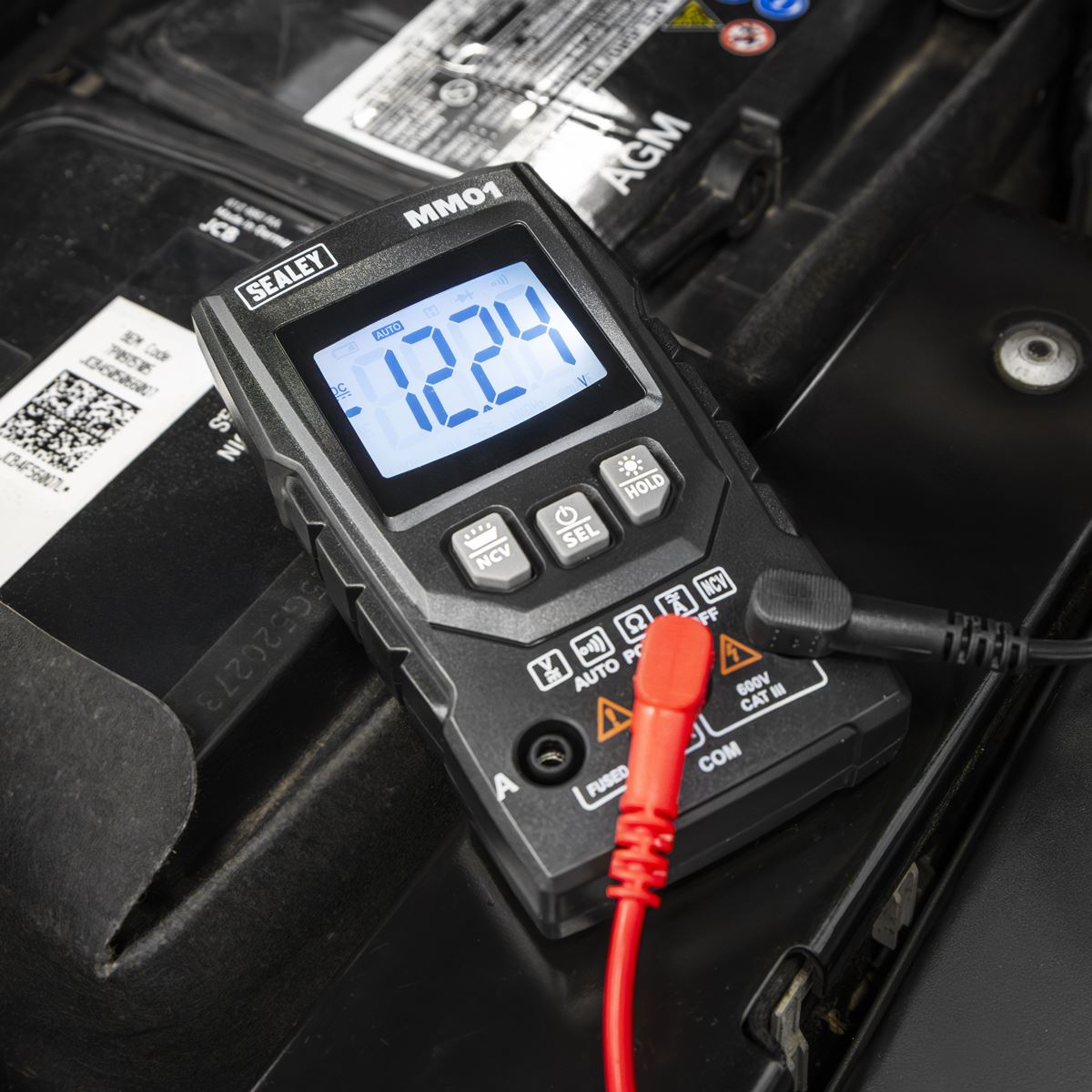 Sealey Auto-Ranging Digital Multimeter 6 Function Data Hold Auto Power Off MM01