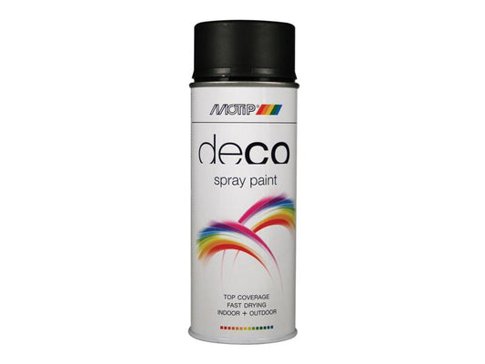 MOTIP® Deco Spray Paint Matt RAL 9005 Deep Black 400ml MOT01601
