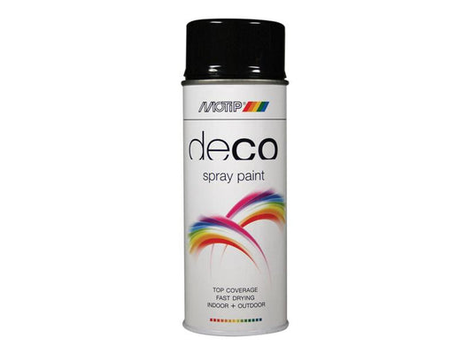 MOTIP® Deco Spray Paint High Gloss RAL 9005 Deep Black 400ml MOT01602