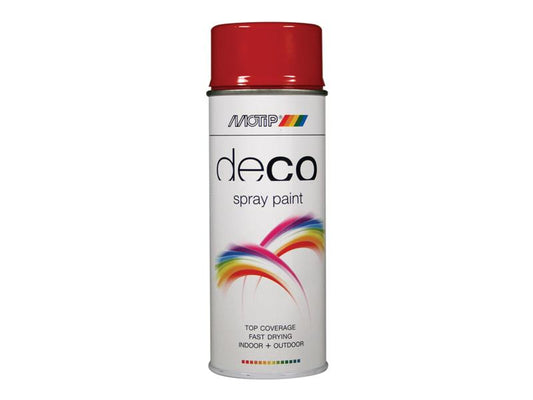 MOTIP® Deco Spray Paint High Gloss RAL 3000 Flame Red 400ml MOT01628
