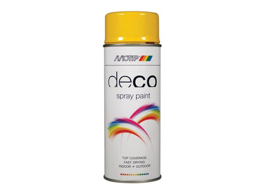 MOTIP® Deco Spray Paint High Gloss RAL 1021 Rapeseed Yellow 400ml MOT01679