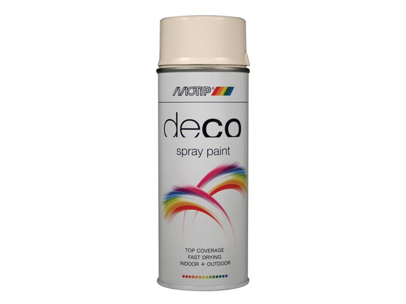 MOTIP® Deco Spray Paint High Gloss RAL 9001 Cream White 400ml MOT01695