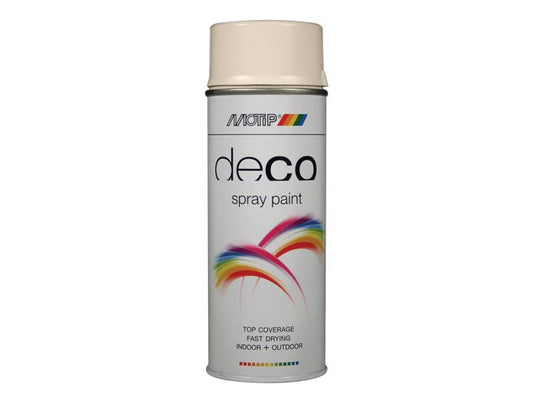 MOTIP® Deco Spray Paint High Gloss RAL 9001 Cream White 400ml MOT01695