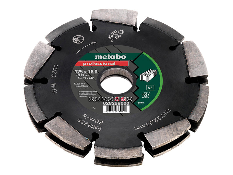 Metabo 2 Row Professional UP Universal Wall Chaser Blade 125 x 18 x 22.23mm MPT628298