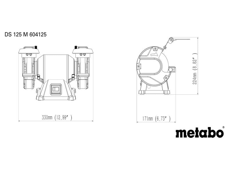 Metabo Bench Grinder 2000W 240V Wheels 125 x 20 x 20mm MPTDS125M