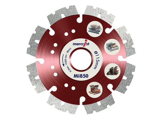 Marcrist Mi850 Fastest Universal Cut Diamond Blade 115 x 22.2mm MRCMI850115